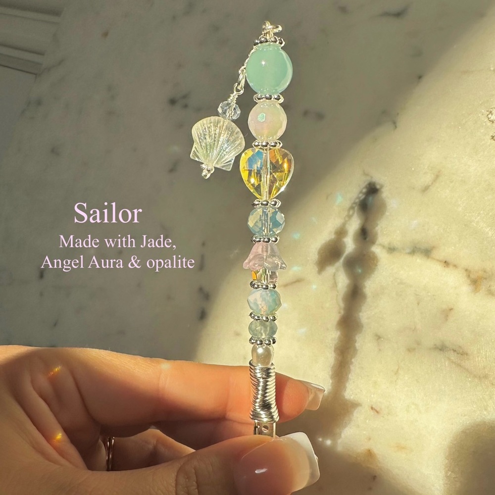 Crystal Wand Roach Clip Multi Use Tool | Bracelet helper | atm card clip